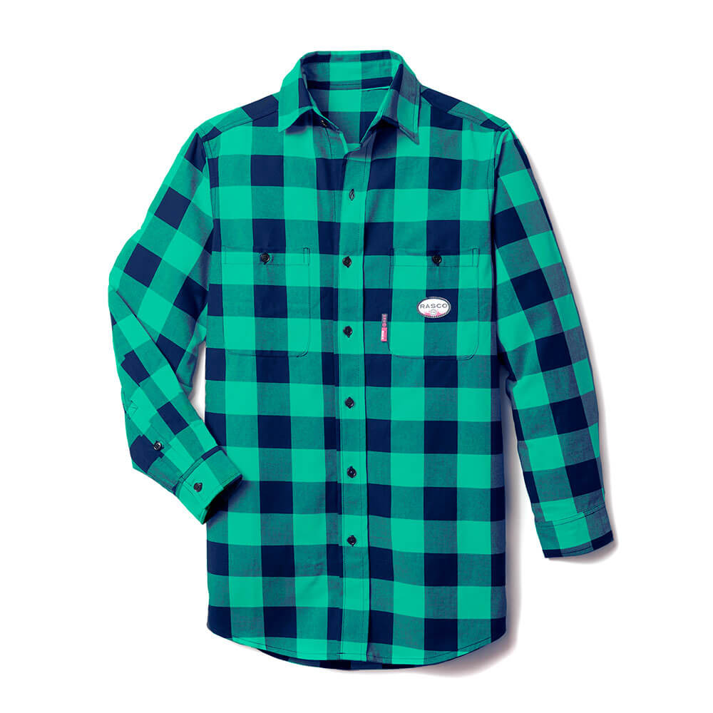 Navy & Green Plaid Shirt