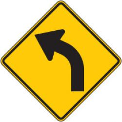 Curve Left Arrow Symbol Warning Signs