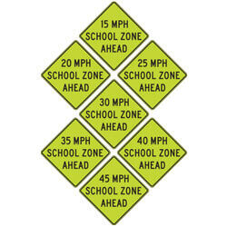 FYG Speed Zone Ahead Warning Signs