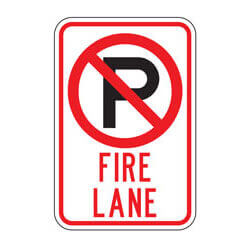 Fire Lane with No Parking Symbol Sign