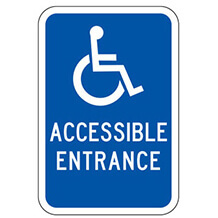 (Handicap Symbol) Accessible Entrance Sign