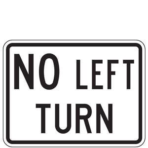 No Left Turn Sign