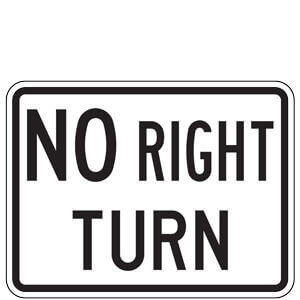 No Right Turn Sign