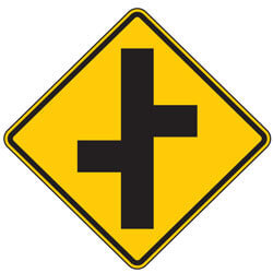 Offset Side Road Left Symbol Warning Signs