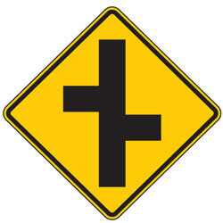 Offset Side Road Right Symbol Warning Signs