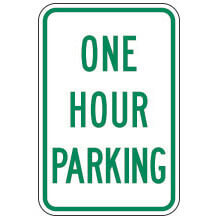 One Hour Parking Sign