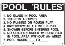 Pool Rules Private Property Sign