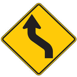 Reverse Curve Left Arrow Symbol Warning Signs