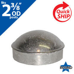 Silver 3” OD Round Post Dome Cap for 3” OD Round Post