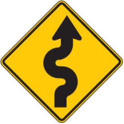 Winding Road Right Symbol Warning Signs